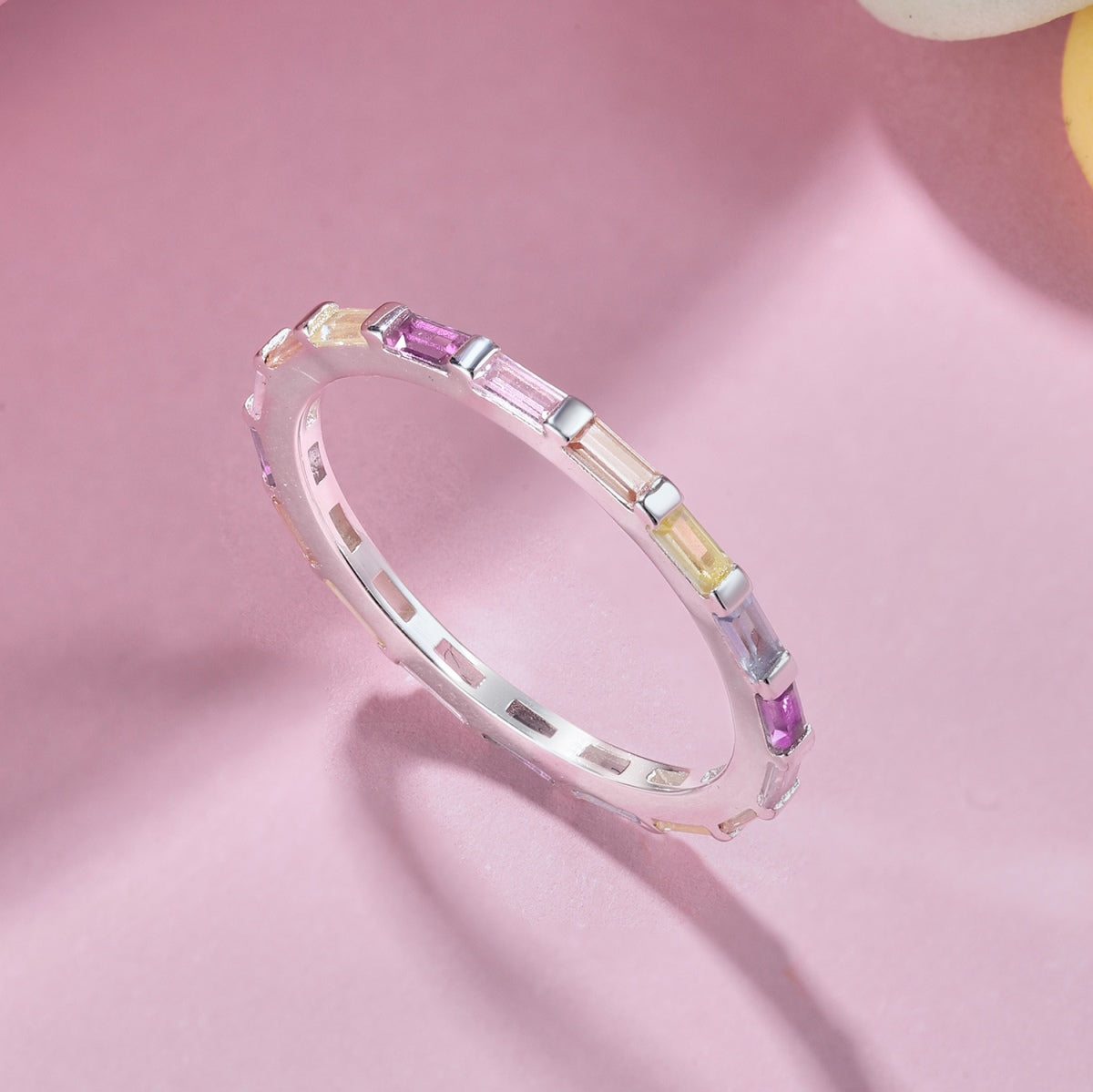 [Limara]Exquisite Multicolored Emerald Cut Daily Ring