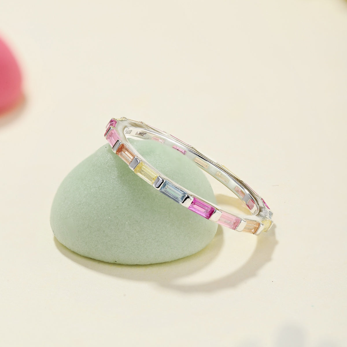 [Limara]Exquisite Multicolored Emerald Cut Daily Ring