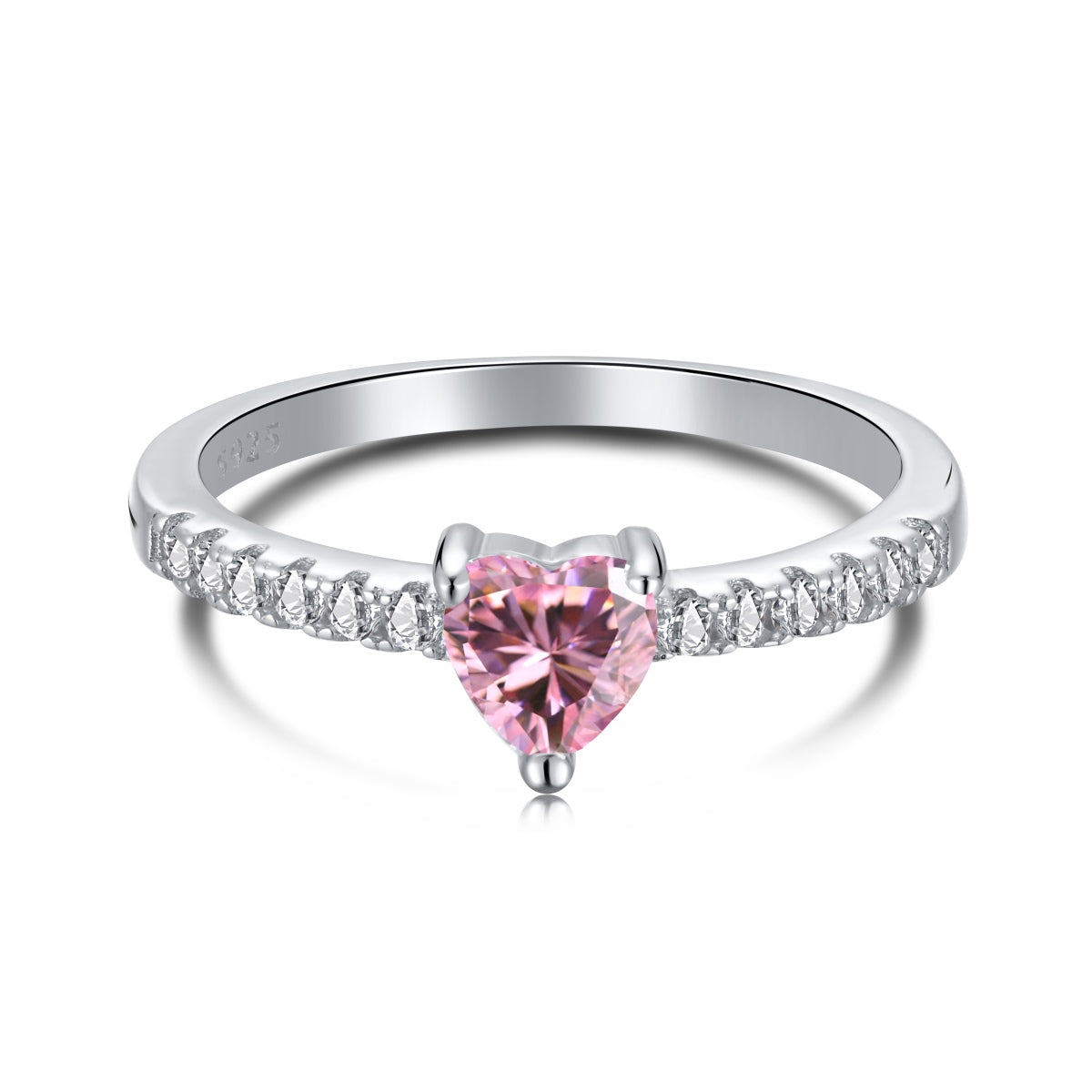 [Limara]0.5 Carat CaratEternity Charming Heart Shape Lover Ring