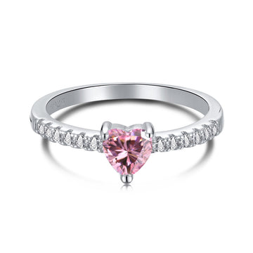 [Limara]0.5 Carat CaratEternity Charming Heart Shape Lover Ring