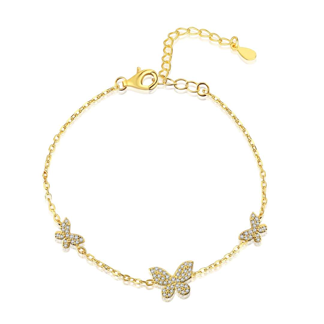 [Limara]Delicate Butterfly Pendant Bracelet