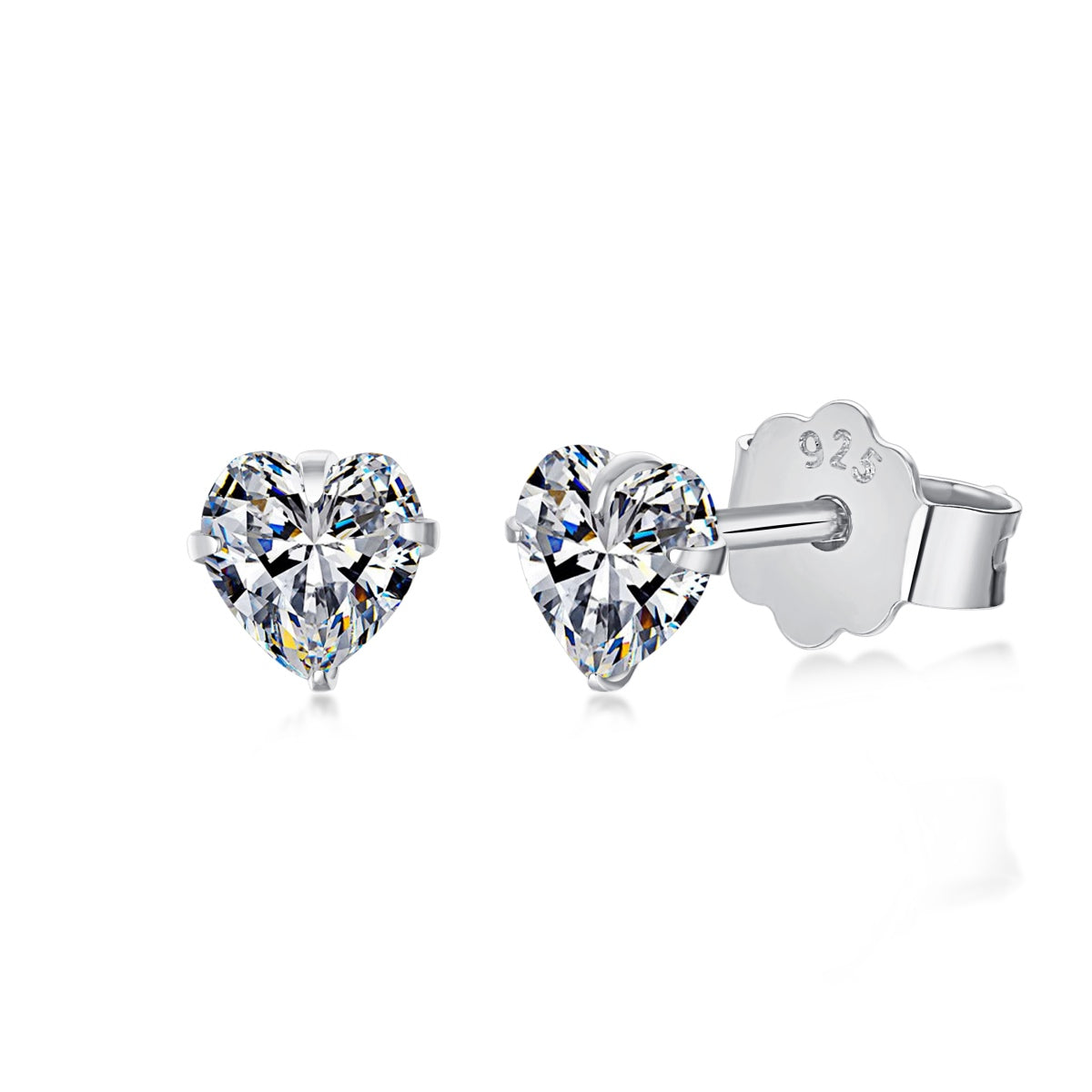 [Limara]Sparkling Heart Shaped Simple Earrings