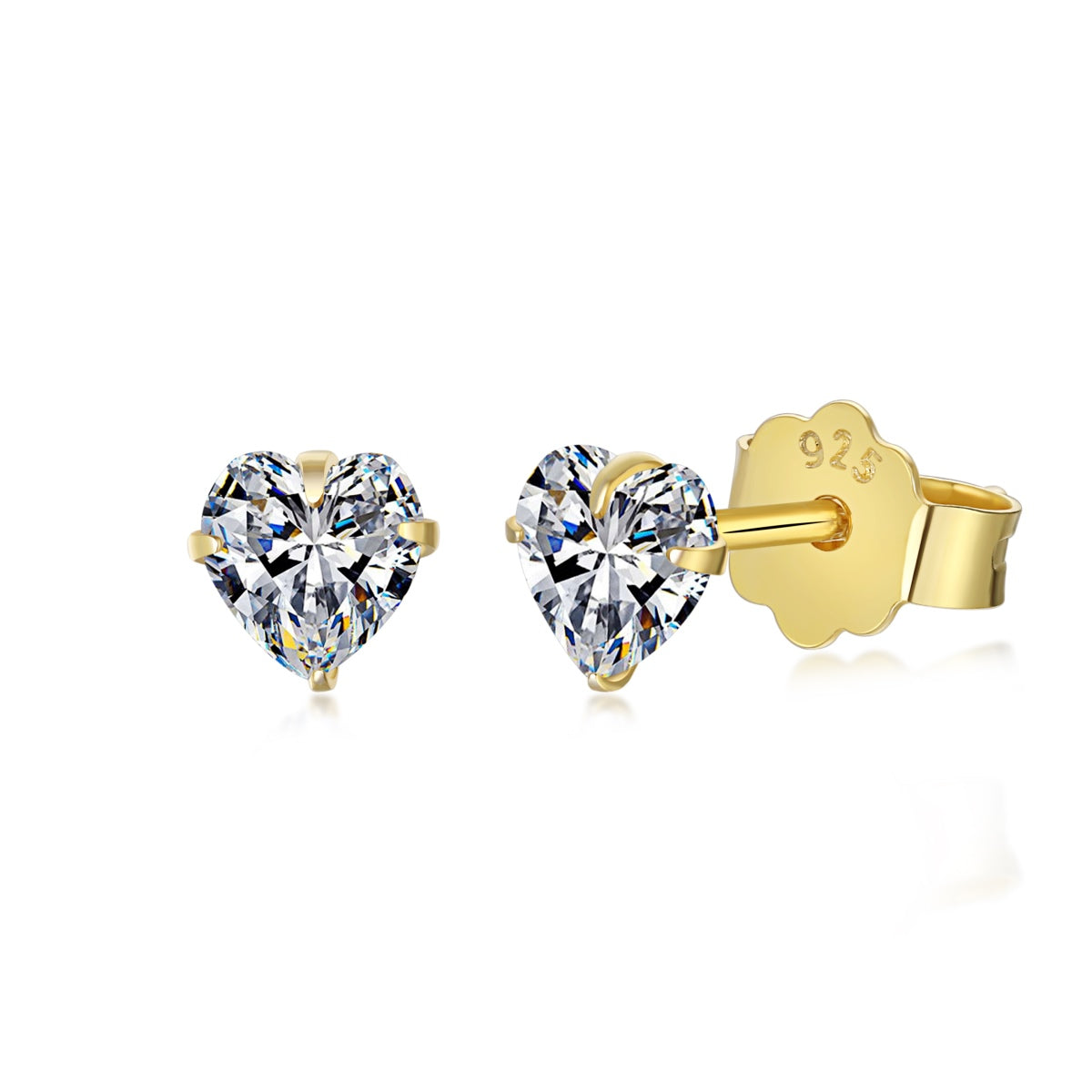 [Limara]Sparkling Heart Shaped Simple Earrings