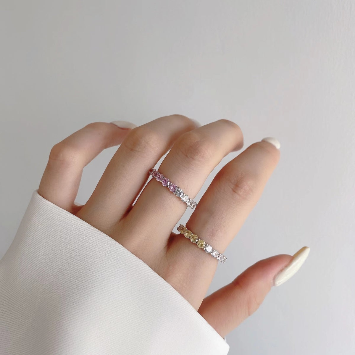 [Limara]Sparkling Round Cut Tennis Ring