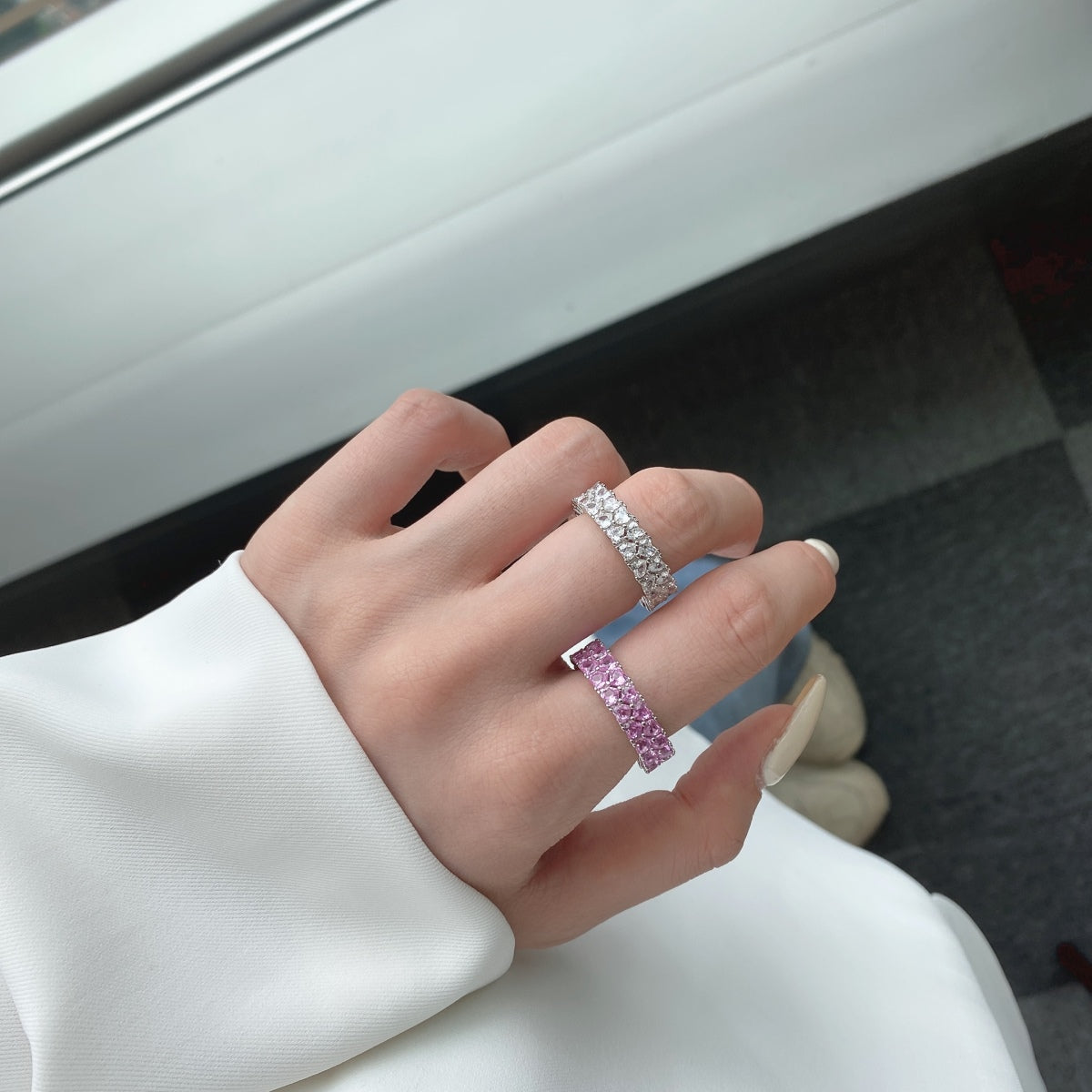 [Limara]Sparkling Full Heart Ring