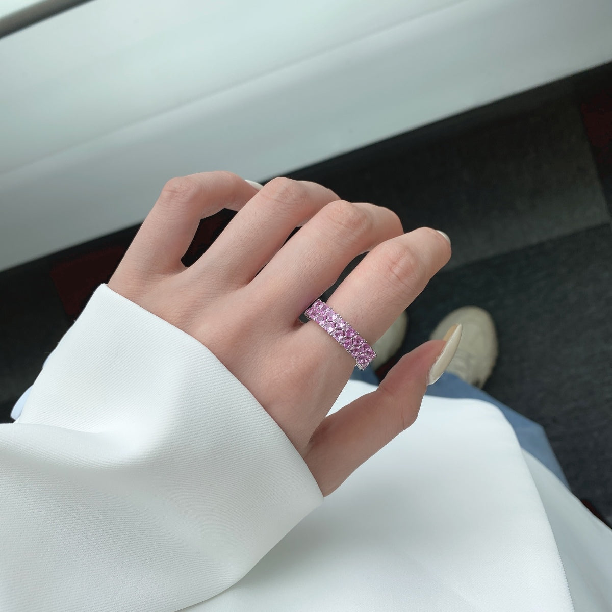 [Limara]Sparkling Full Heart Ring