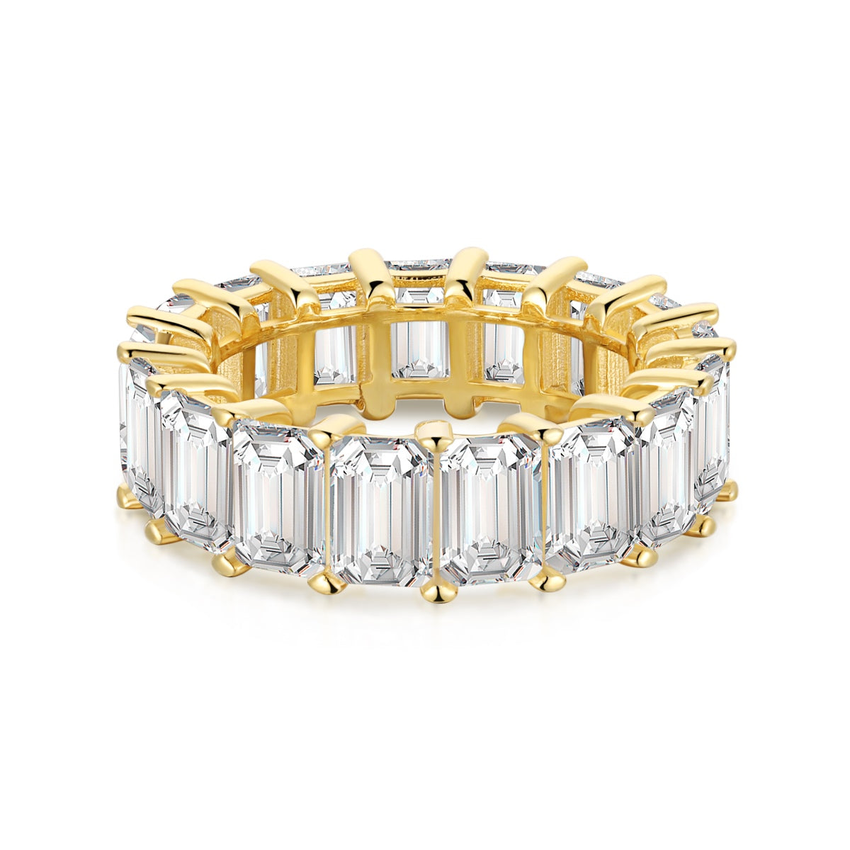[Limara]0.75 Carat Elegant Emerald Cut Tennis Ring