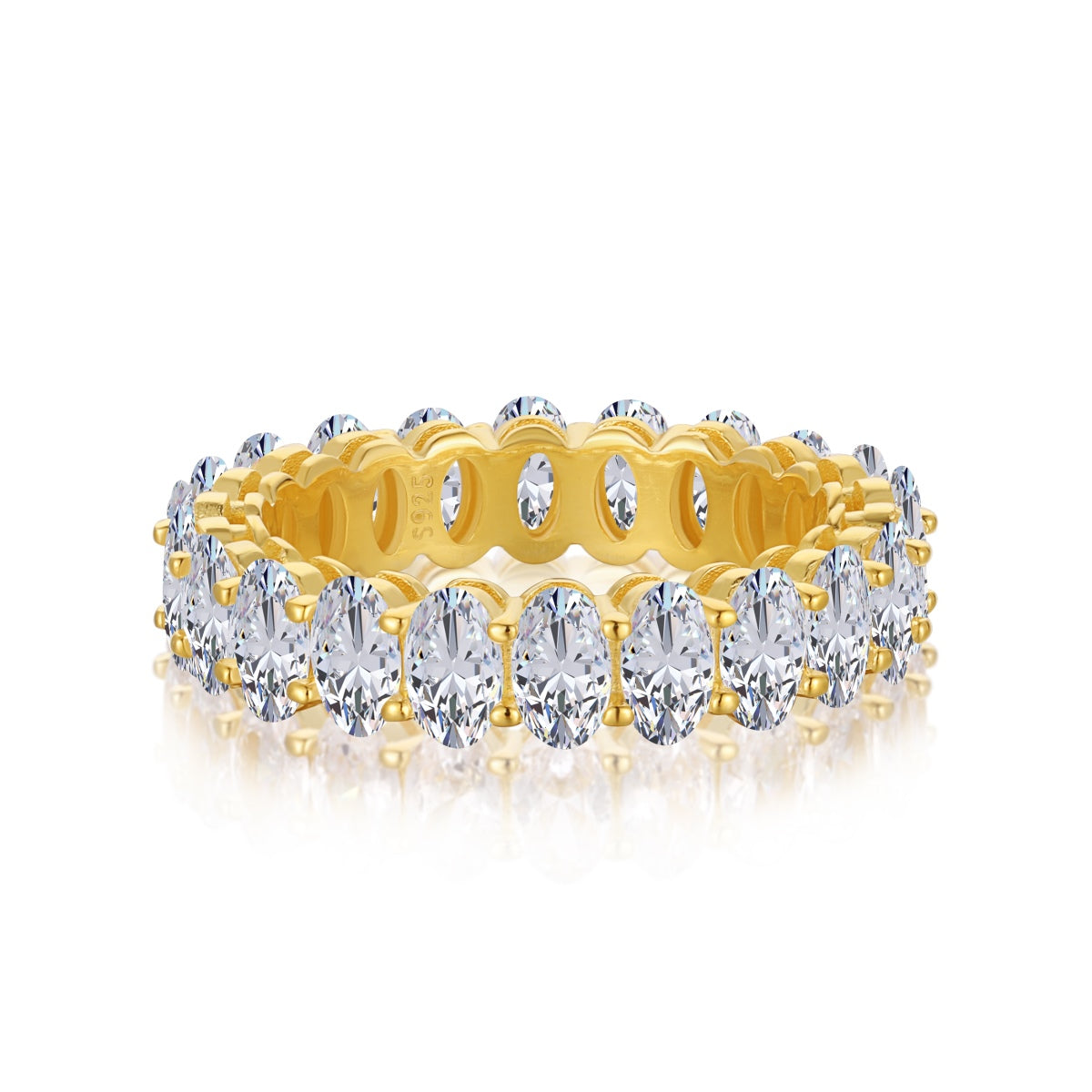 [Limara]Ornate Oval Cut Tennis Ring