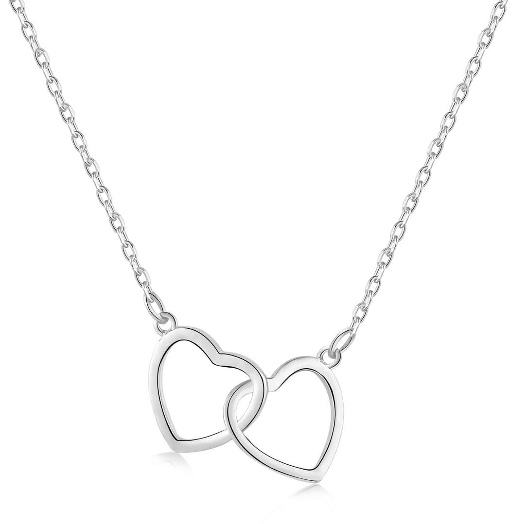 [Limara]Sterling Silver Love Double Ring Necklace