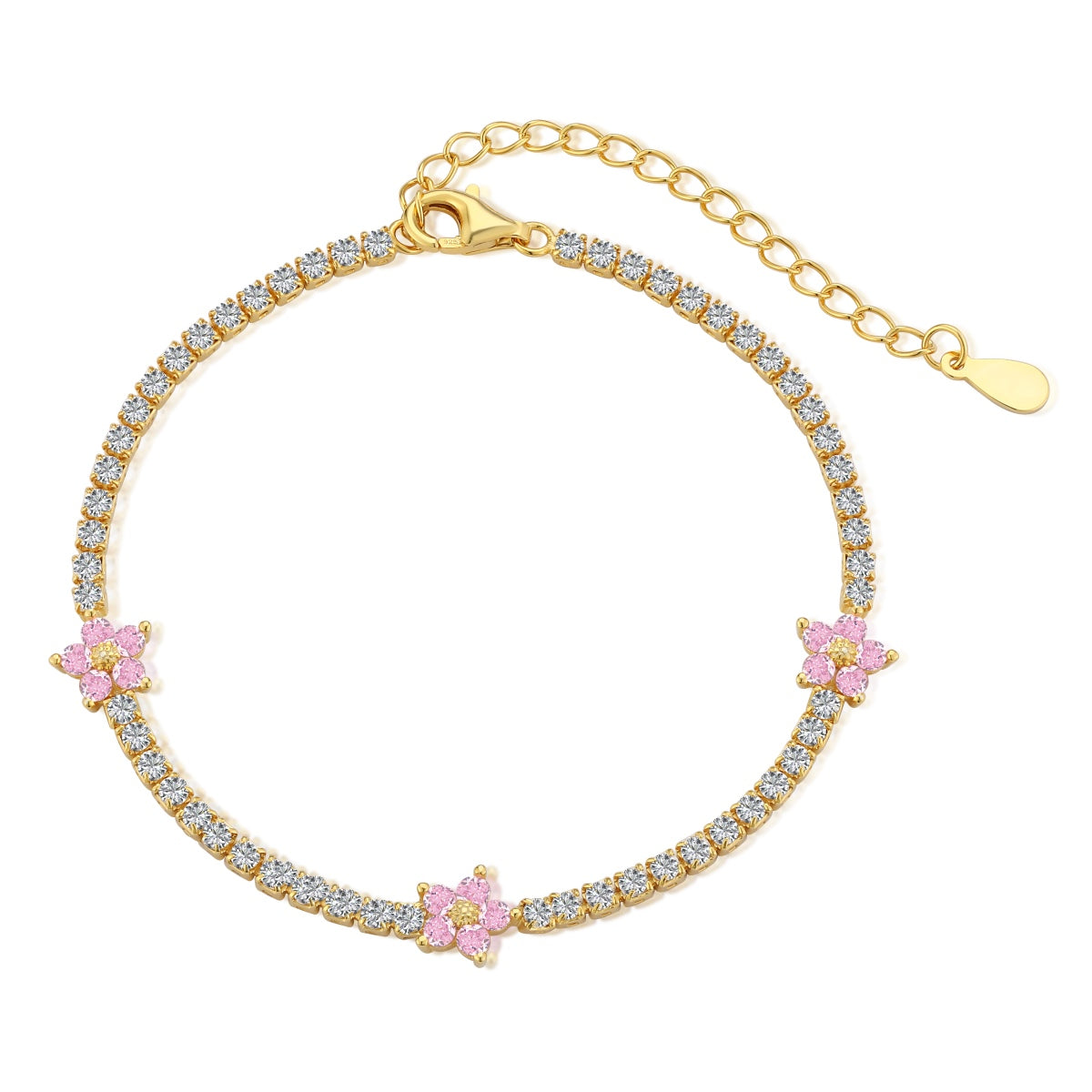 [Limara]Sparkling Flower Shape Tennis Bracelet