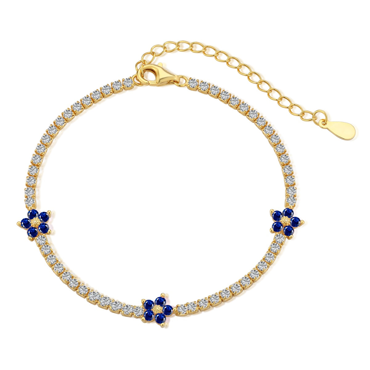 [Limara]Sparkling Flower Shape Tennis Bracelet