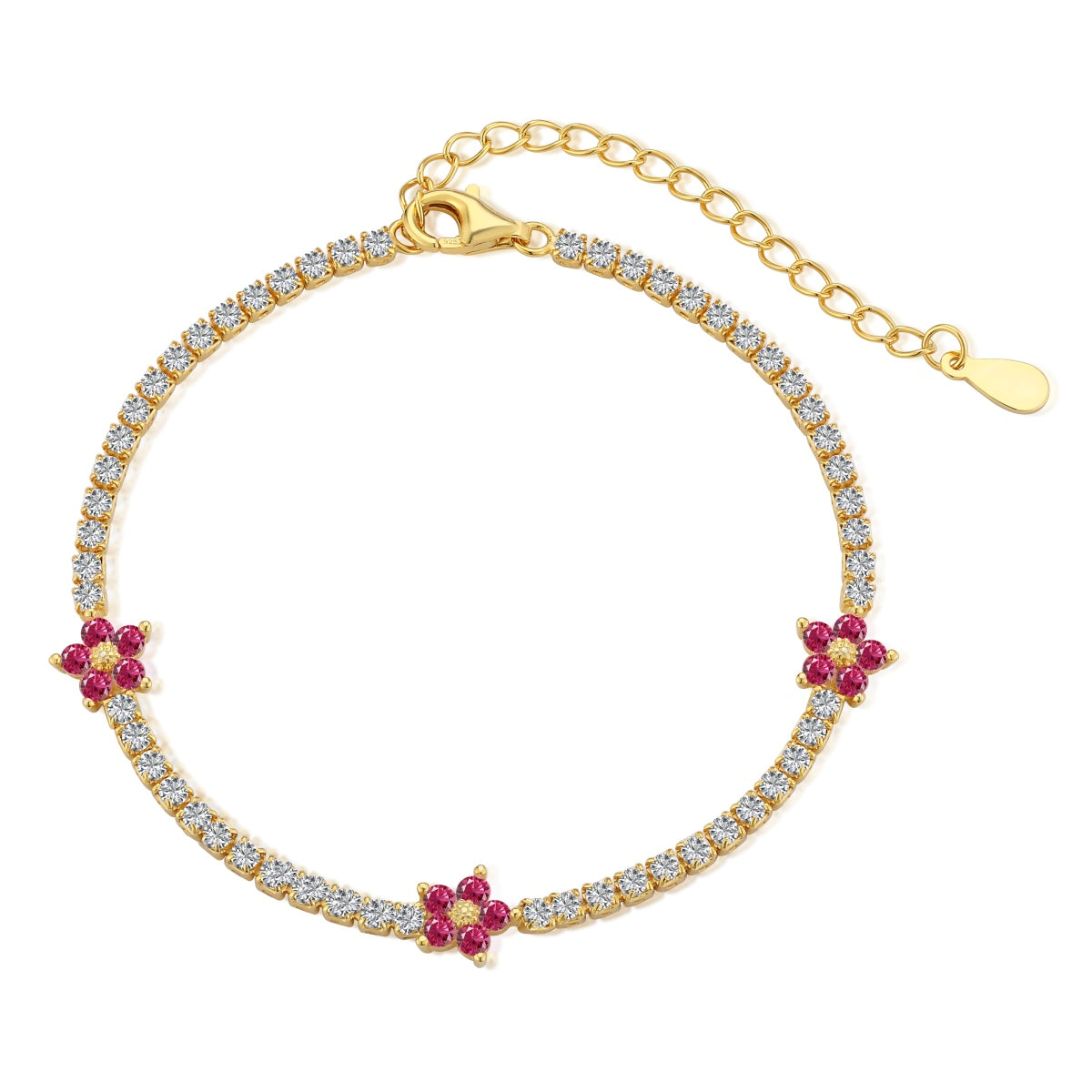 [Limara]Sparkling Flower Shape Tennis Bracelet