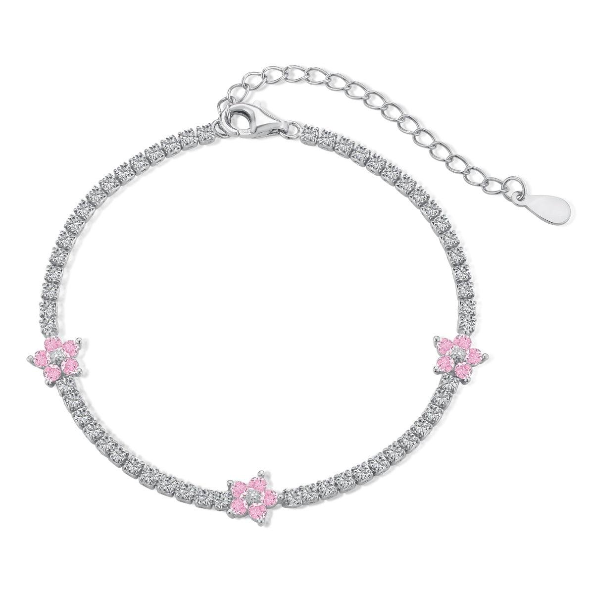 [Limara]Sparkling Flower Shape Tennis Bracelet
