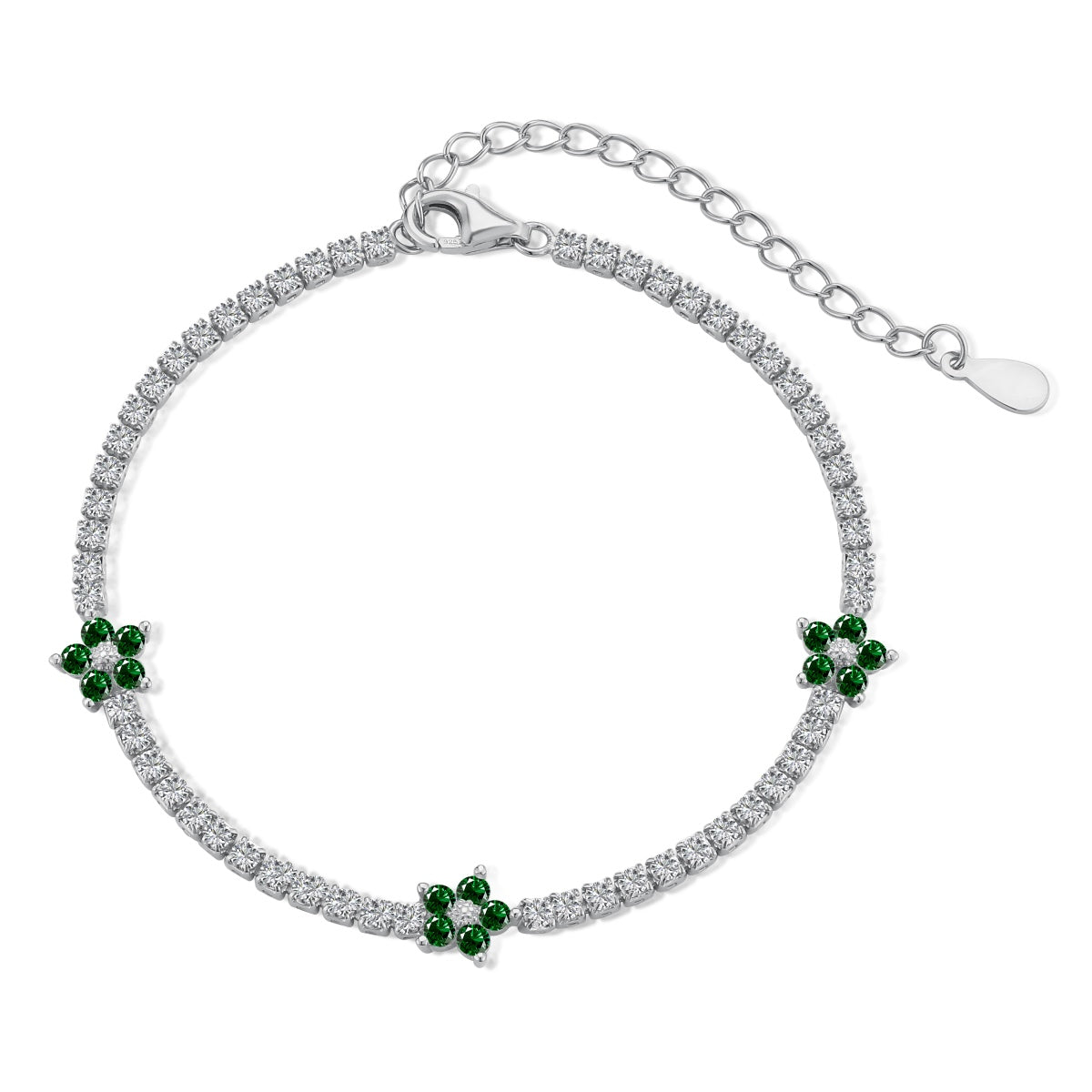[Limara]Sparkling Flower Shape Tennis Bracelet