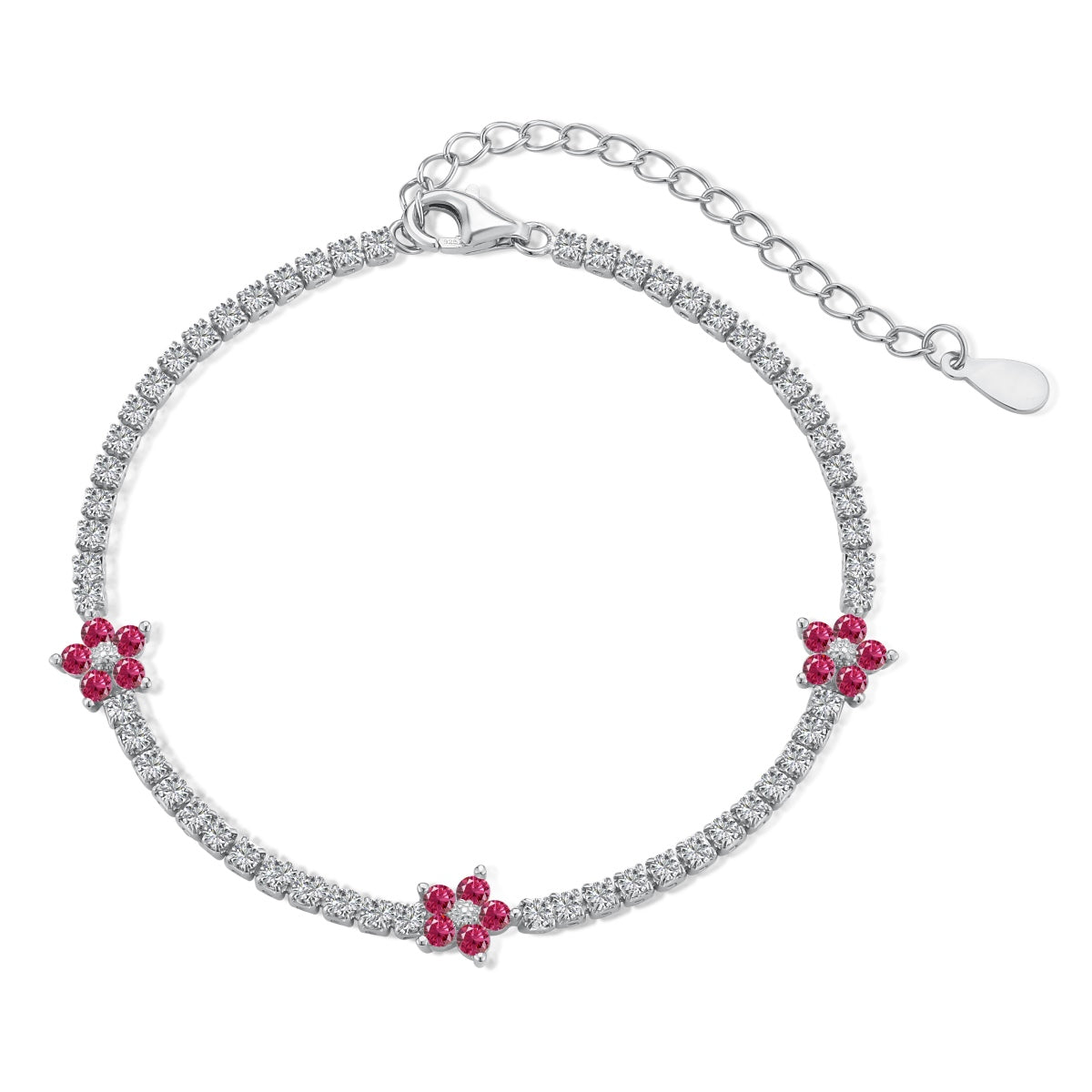 [Limara]Sparkling Flower Shape Tennis Bracelet