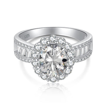 [Limara]1.5 Carat Dazzling Charming Oval Cut Banquet Ring