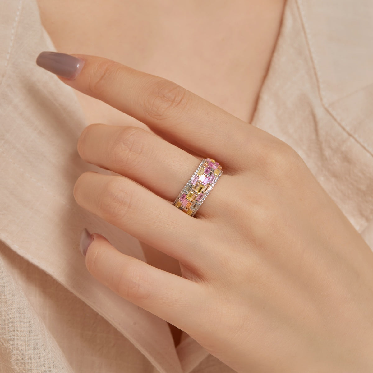 [Limara]Radiant Colorful Radiant Cut Daily Ring