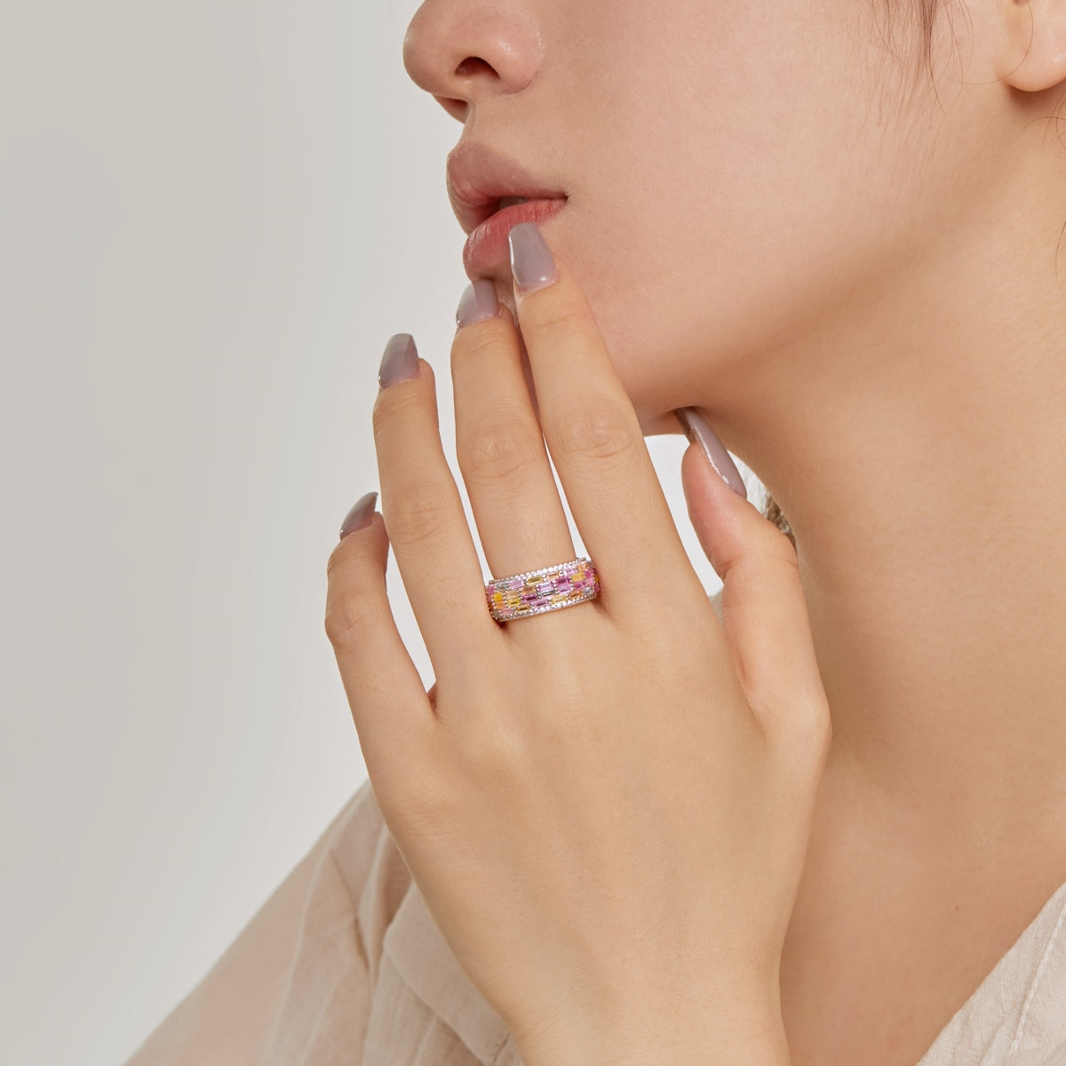 [Limara]Radiant Colorful Radiant Cut Daily Ring