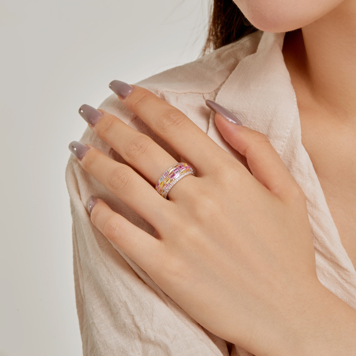 [Limara]Radiant Colorful Radiant Cut Daily Ring