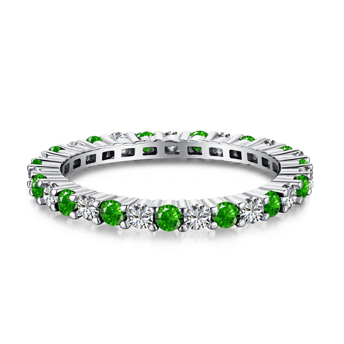 [Limara]Exquisite Colorful Round Cut Tennis Ring