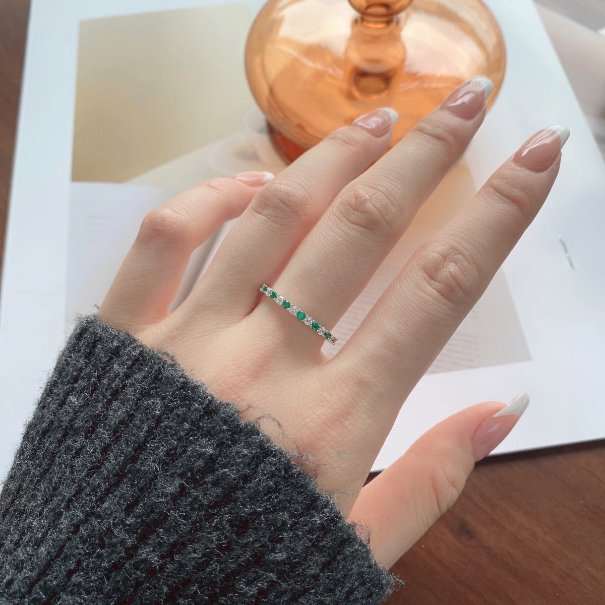[Limara]Exquisite Colorful Round Cut Tennis Ring