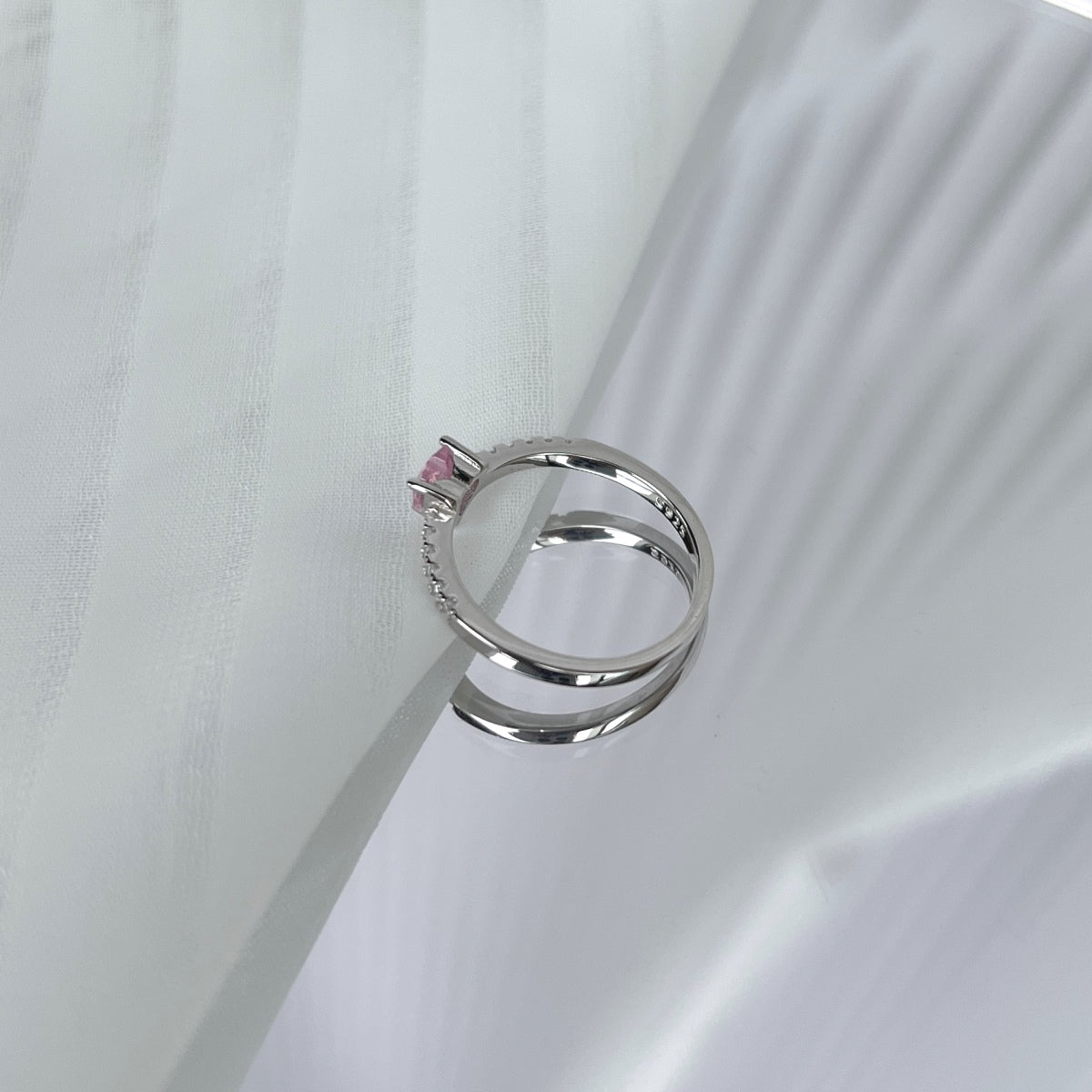 [Limara]0.5 Carat CaratEternity Charming Heart Shape Lover Ring