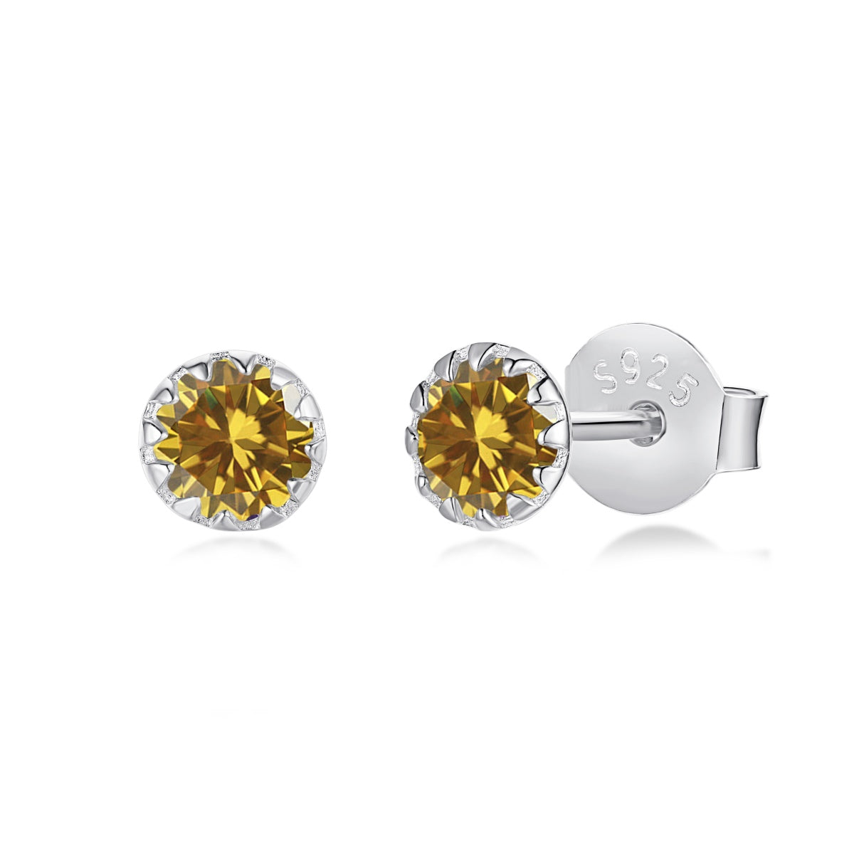 [Limara]Sparkling Colorful Round Shape Earrings