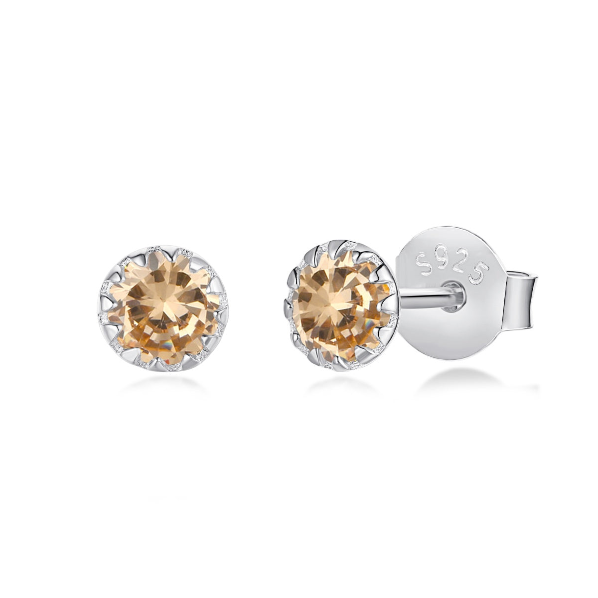 [Limara]Sparkling Colorful Round Shape Earrings