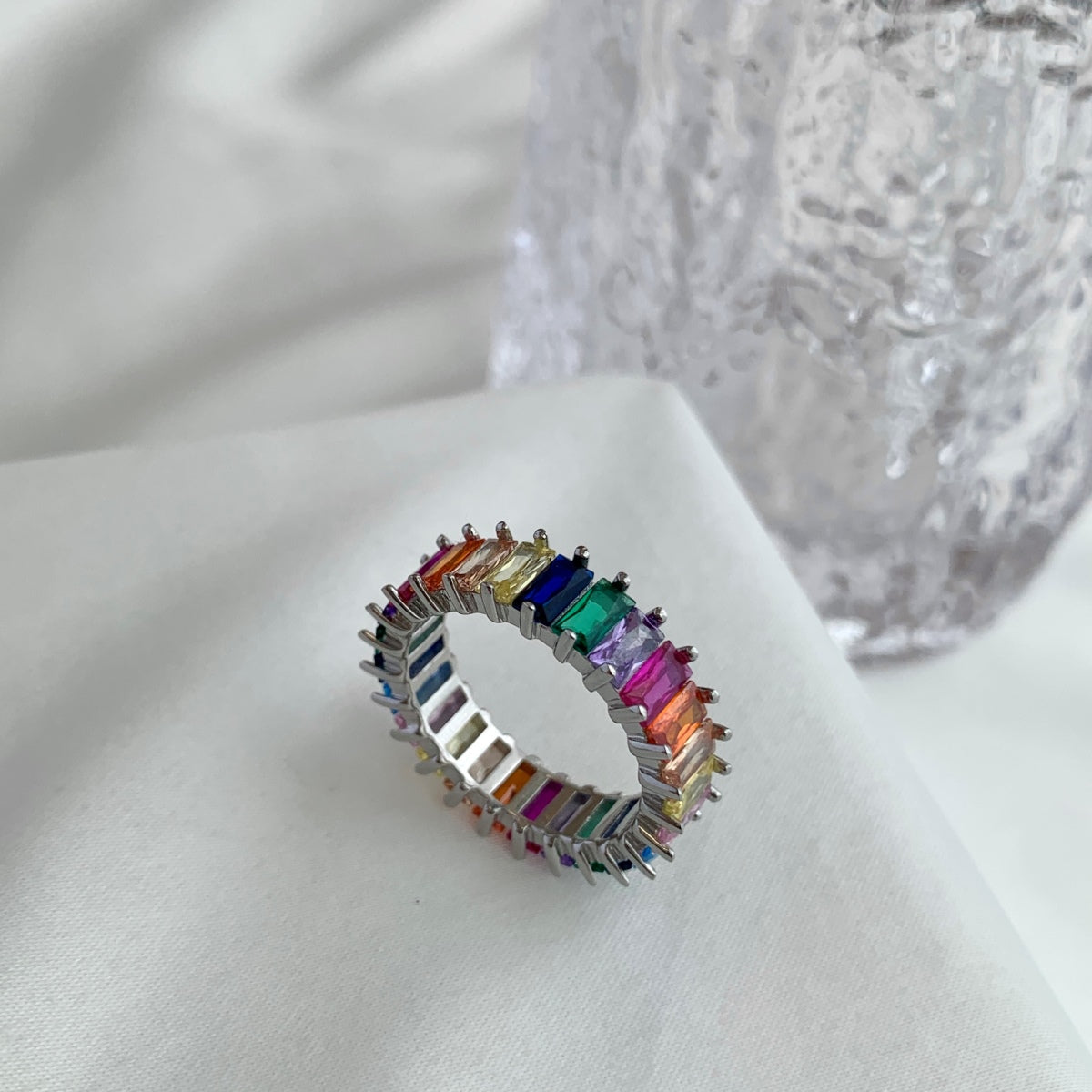 [Limara]Unique Colorful Radiant Cut RIng