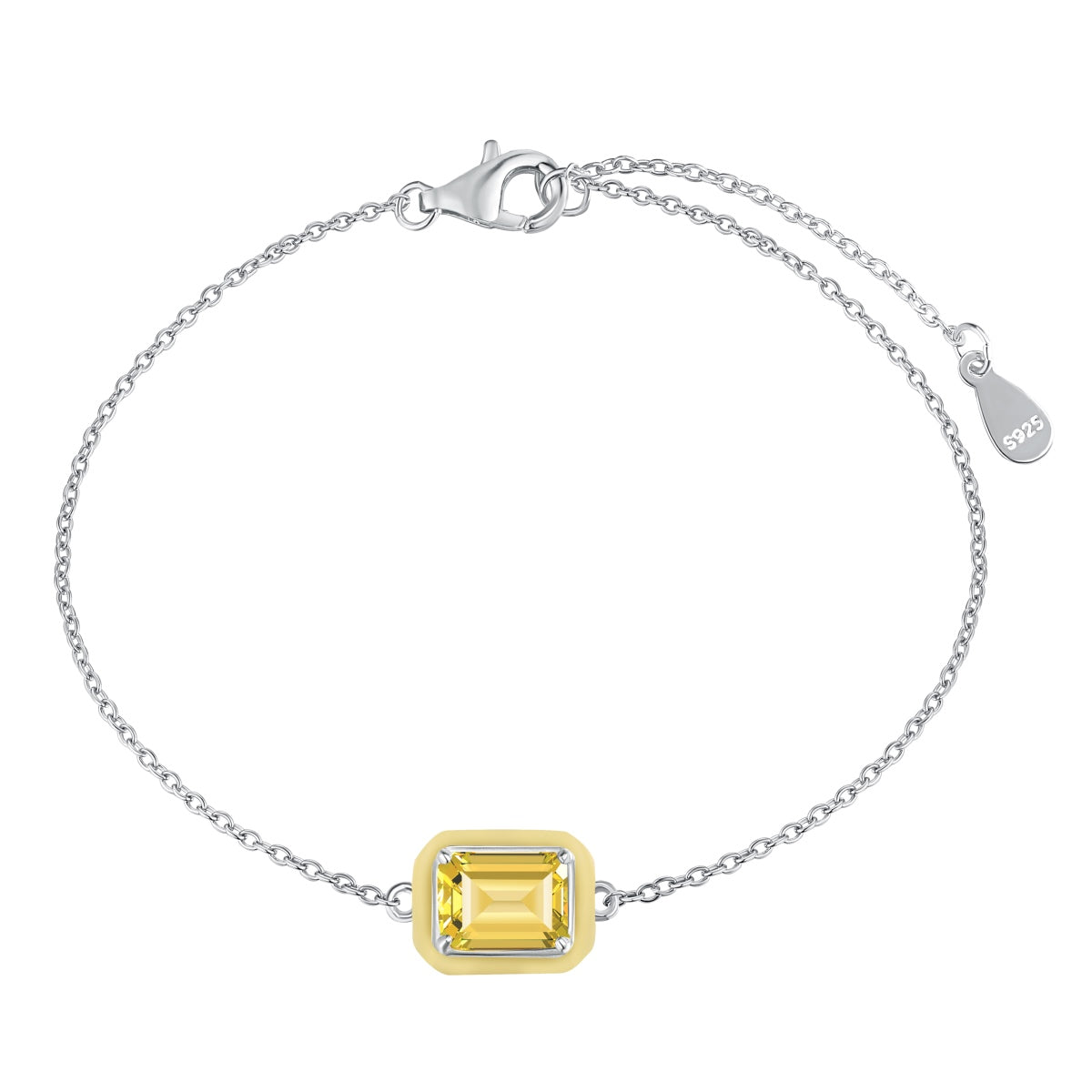 [Limara]2.0 Carat Sparkling Colorful Emerald Cut Daily Bracelet