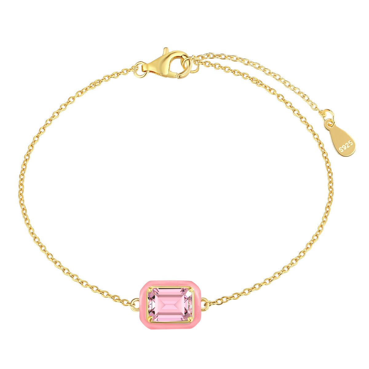 [Limara]2.0 Carat Sparkling Colorful Emerald Cut Daily Bracelet