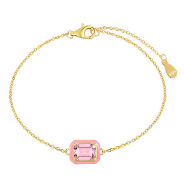 [Limara]2.0 Carat Sparkling Colorful Emerald Cut Daily Bracelet