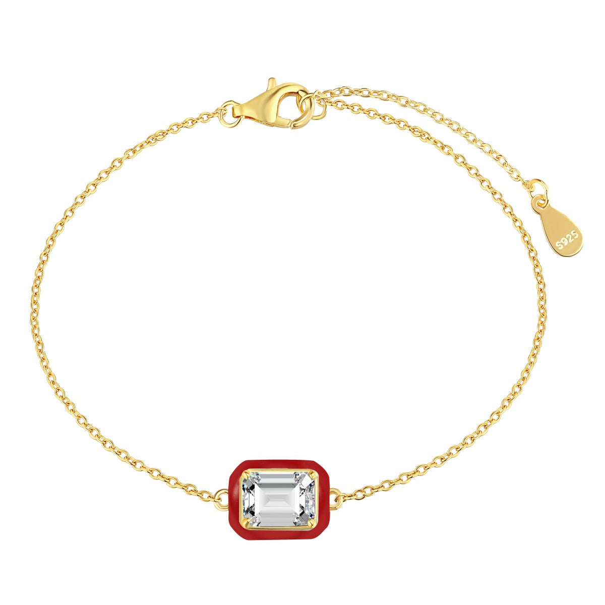 [Limara]2.0 Carat Sparkling Colorful Emerald Cut Daily Bracelet