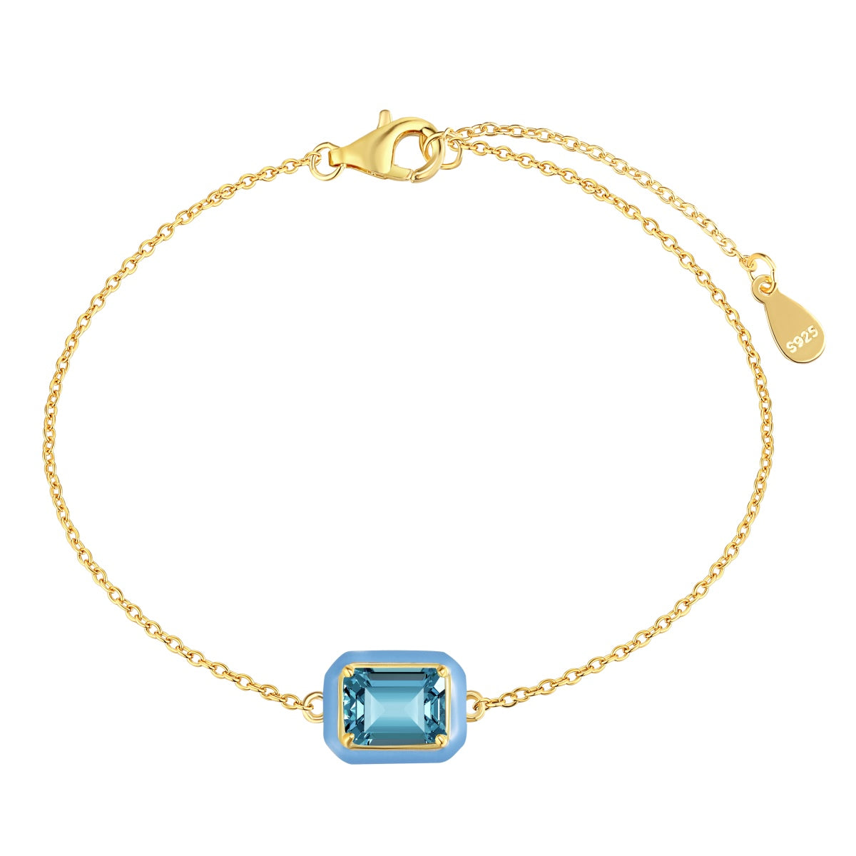[Limara]2.0 Carat Sparkling Colorful Emerald Cut Daily Bracelet
