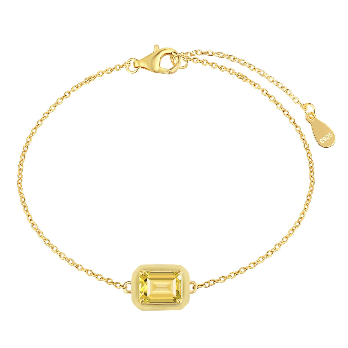 [Limara]2.0 Carat Sparkling Colorful Emerald Cut Daily Bracelet
