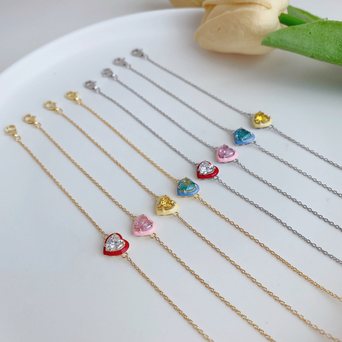 [Limara]Sparkling Romantic Heart Shape Lover Bracelet