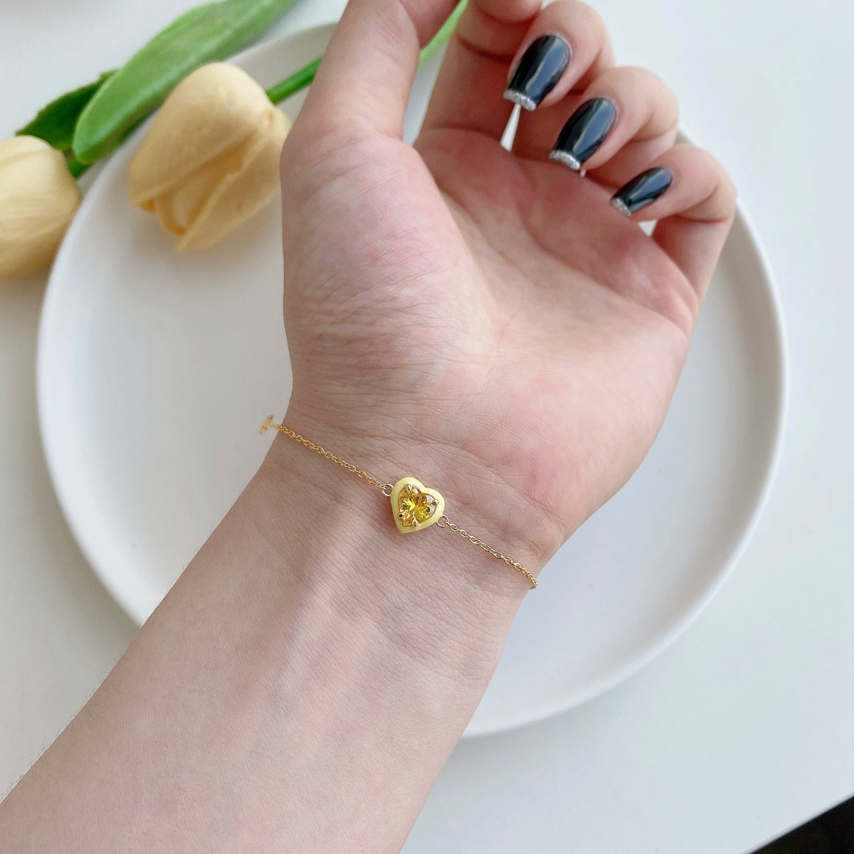 [Limara]Sparkling Romantic Heart Shape Lover Bracelet