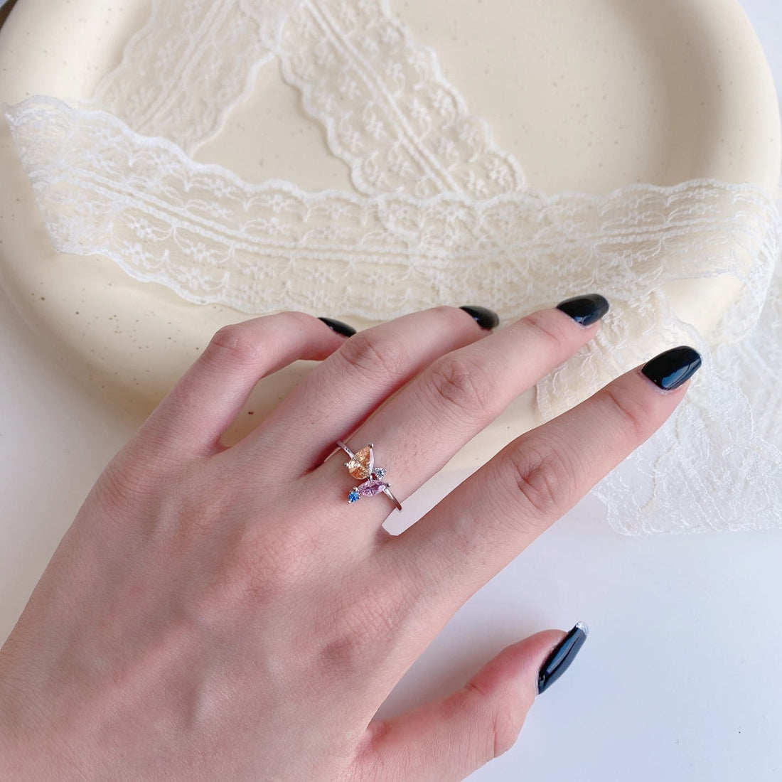 [Limara]Radiant Colorful Multi Cut Daily Ring