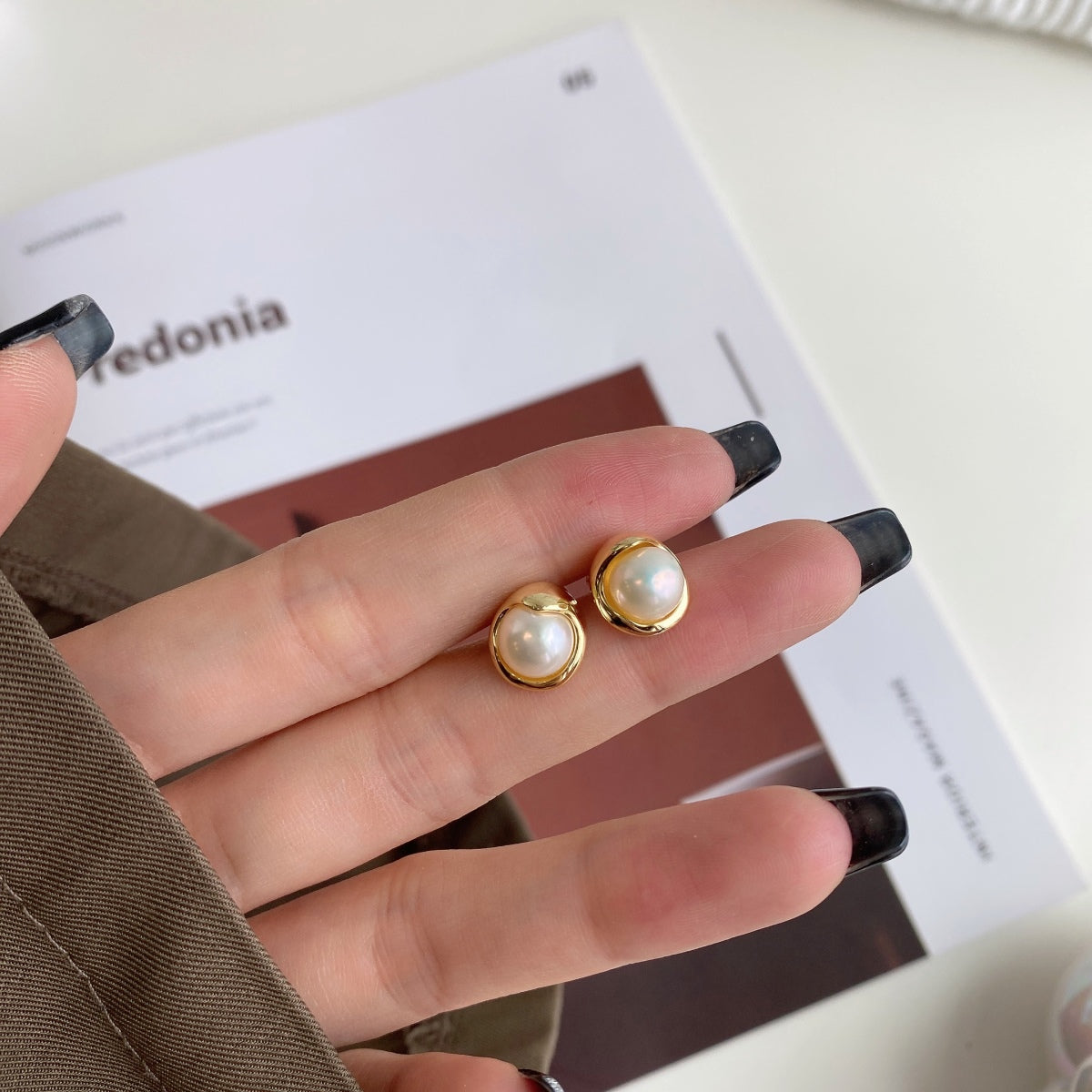 [Limara]Dainty Bread Pearl Earrings