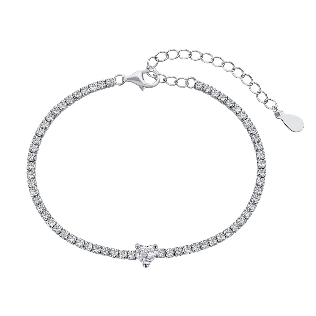 [Limara]0.5 Carat Elegant Romantic Heart Shape Lover Bracelet