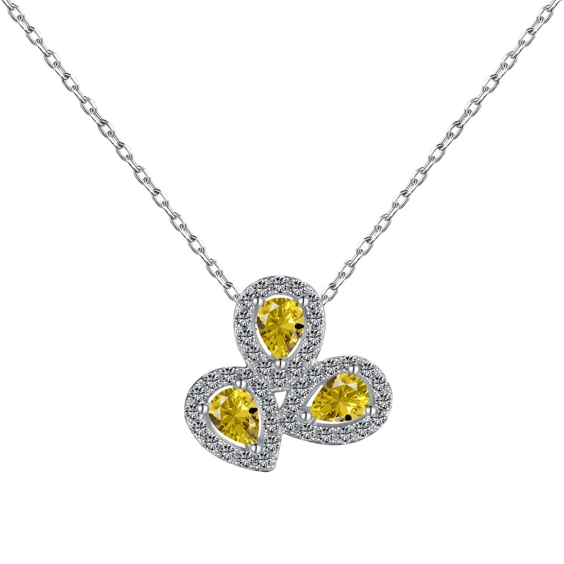 [Limara]Elegant Flower Shape Pear Cut Necklace