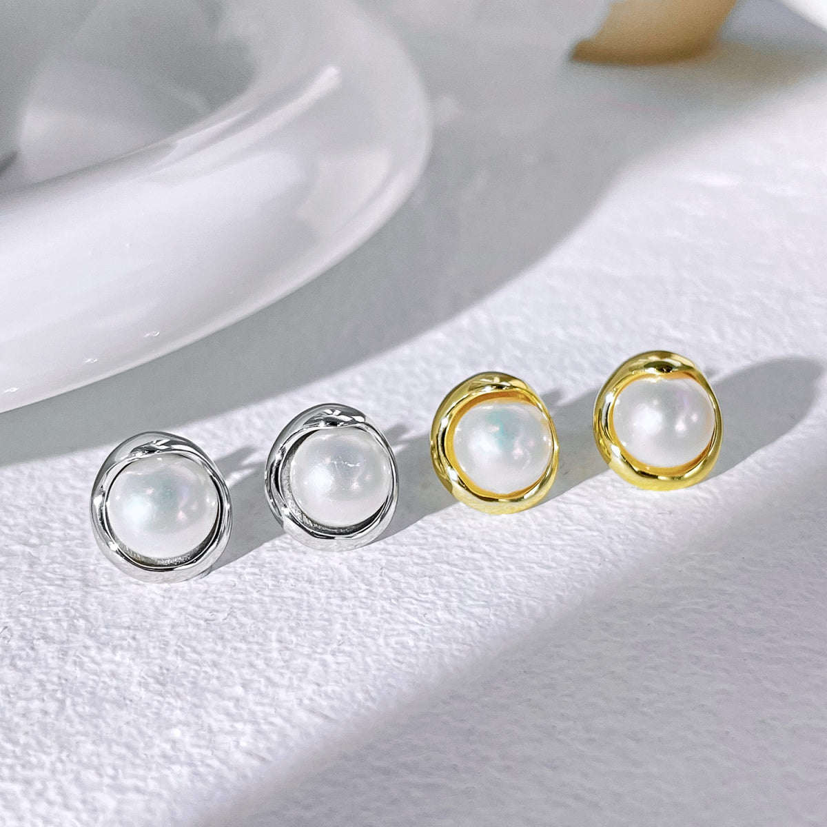 [Limara]Dainty Bread Pearl Earrings