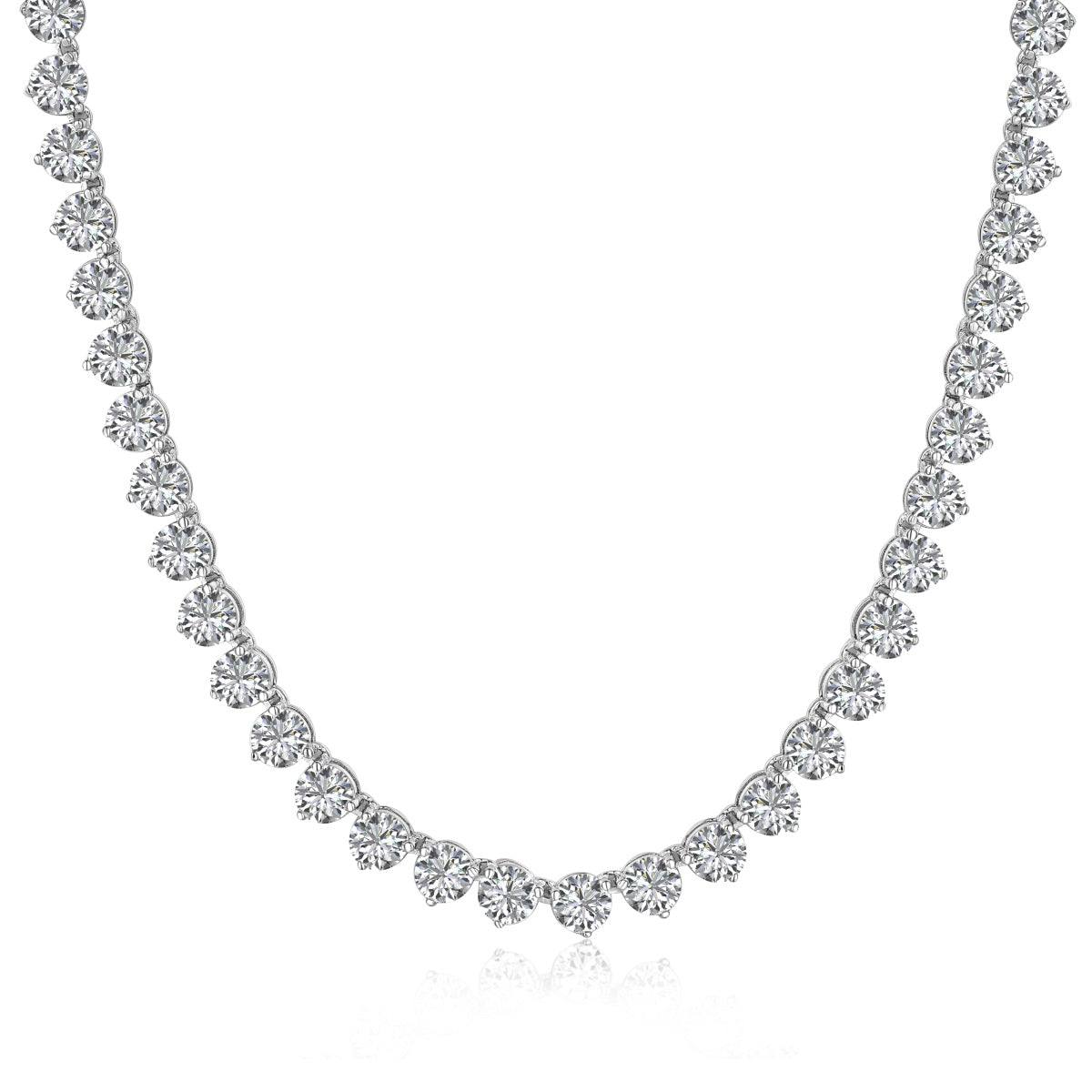 [Limara]Ornate Heart Cut Tennis Necklace