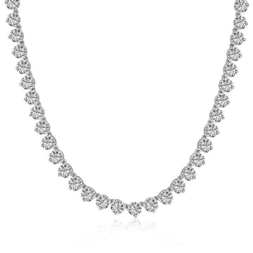 [Limara]Ornate Heart Cut Tennis Necklace