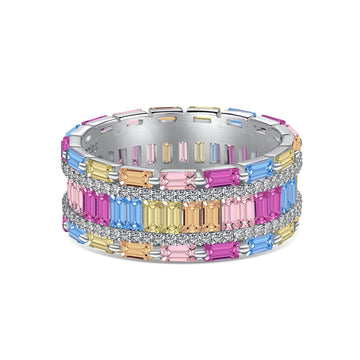 [Limara]Dazzling Colorful Radiant Cut Party Ring