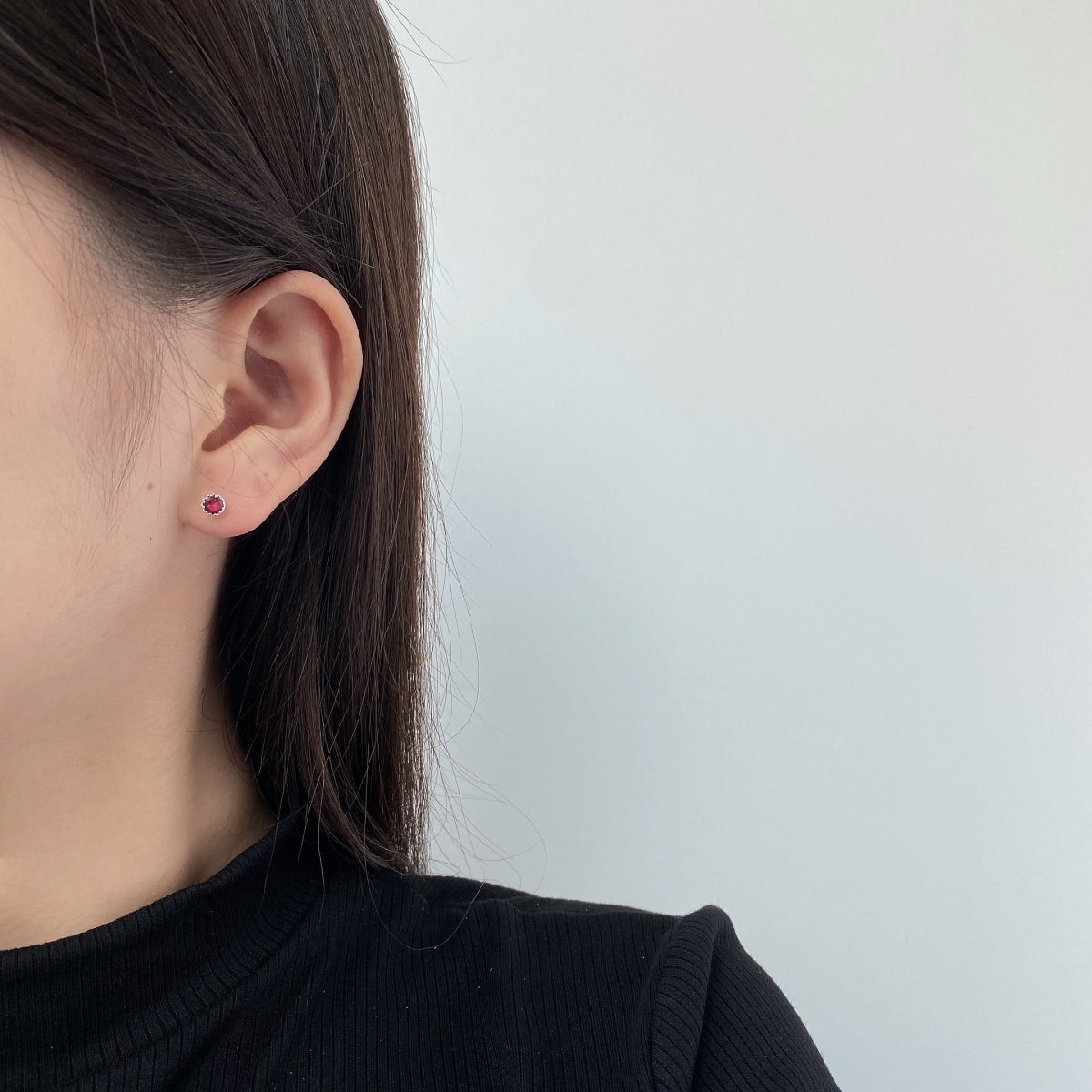 [Limara]Sparkling Colorful Round Shape Earrings
