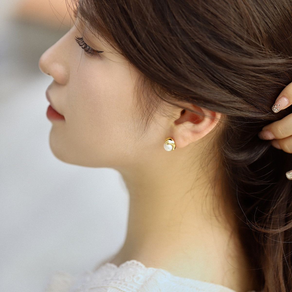 [Limara]Dainty Bread Pearl Earrings