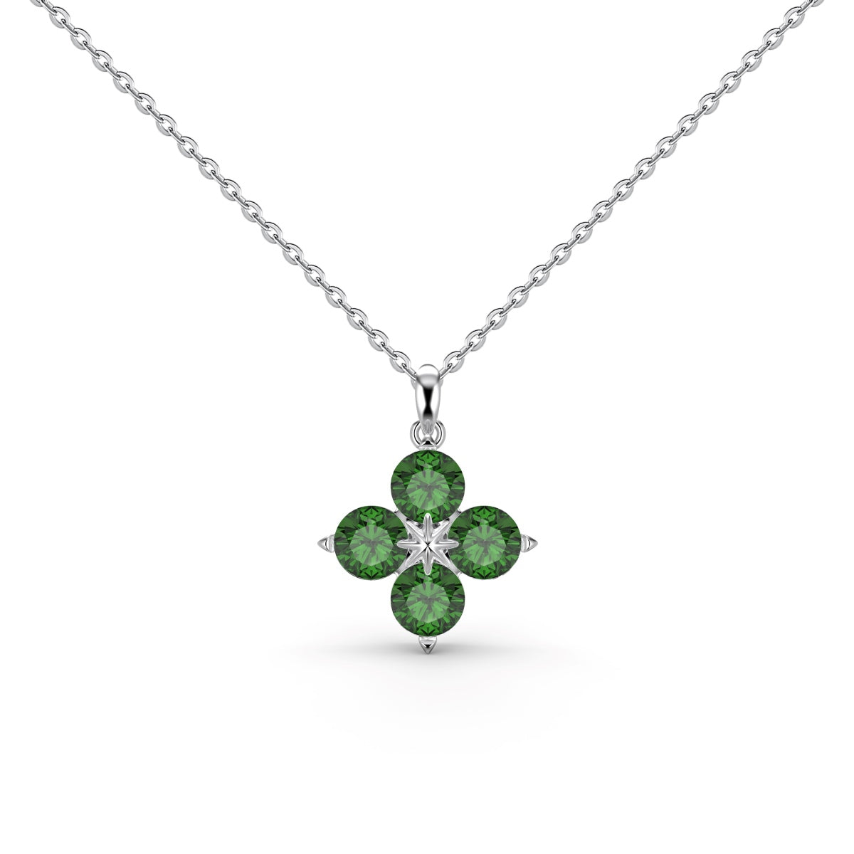 [Limara]Four-Leaf Clover And Eight-Pointed Star Necklace