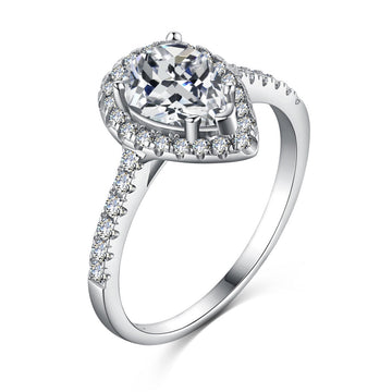 [Limara]1.0 Carat Luxurious Resplendent Water Drop Shape Wedding Ring