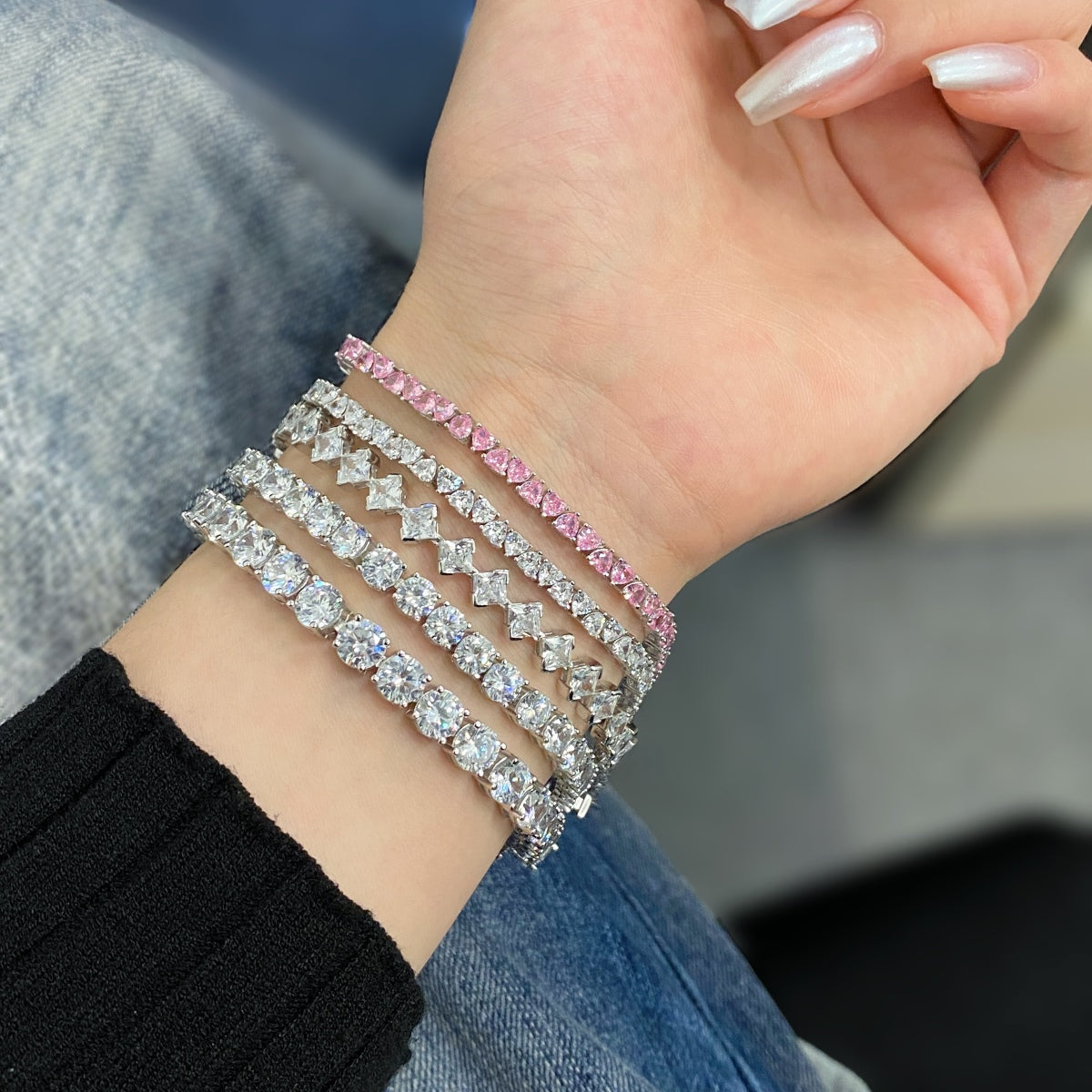 [Limara]0.5 Carat Ornate Princess Cut Daily Bracelet